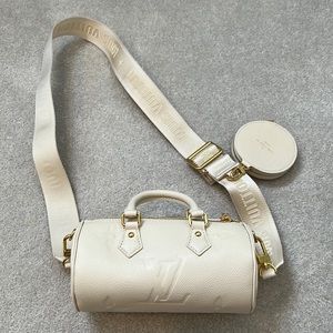 Louis Vuitton Papillon BB leather handbag limited edition creme color. M45994